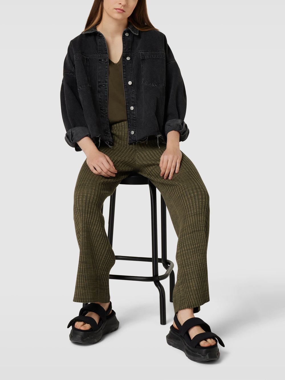 

Брюки из ткани с фактурным рисунком Marc O'Polo Denim, хаки