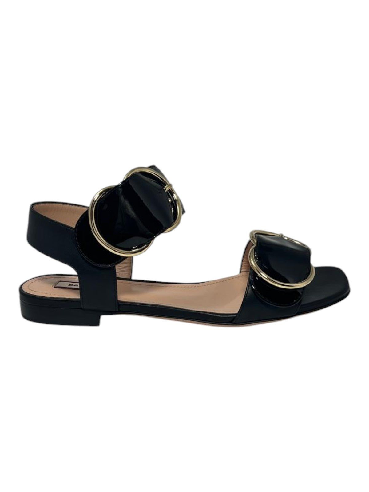 Женские сандалии Bally Casila 6225702 из черной кожи ягненка на плоской подошве