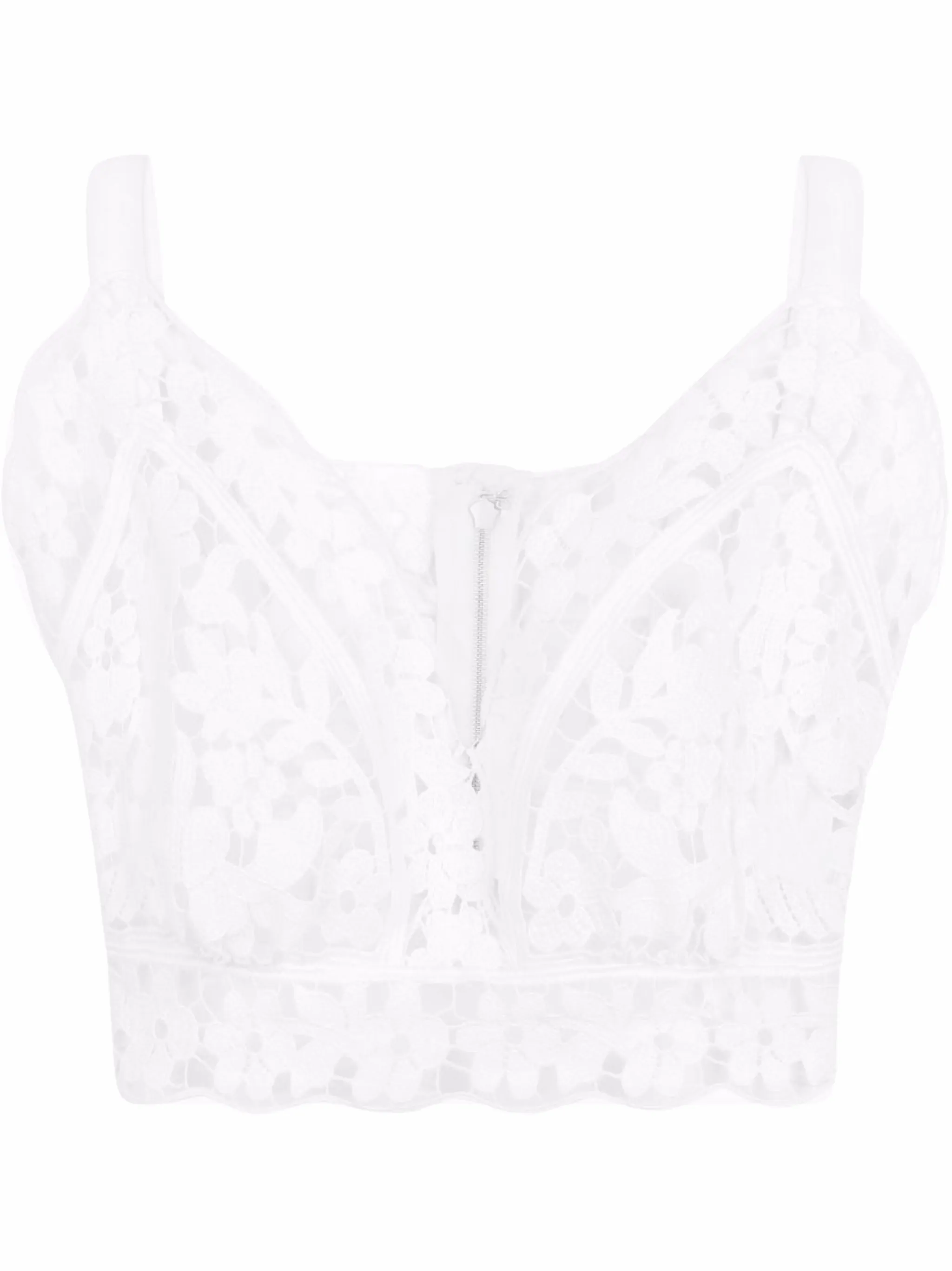 

Укороченный топ с английской вышивкой Dolce & Gabbana, белый