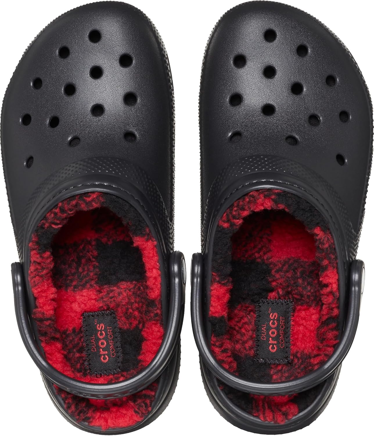 Классические праздничные сабо Crocs унисекс для взрослых, черный/красный — фото 2