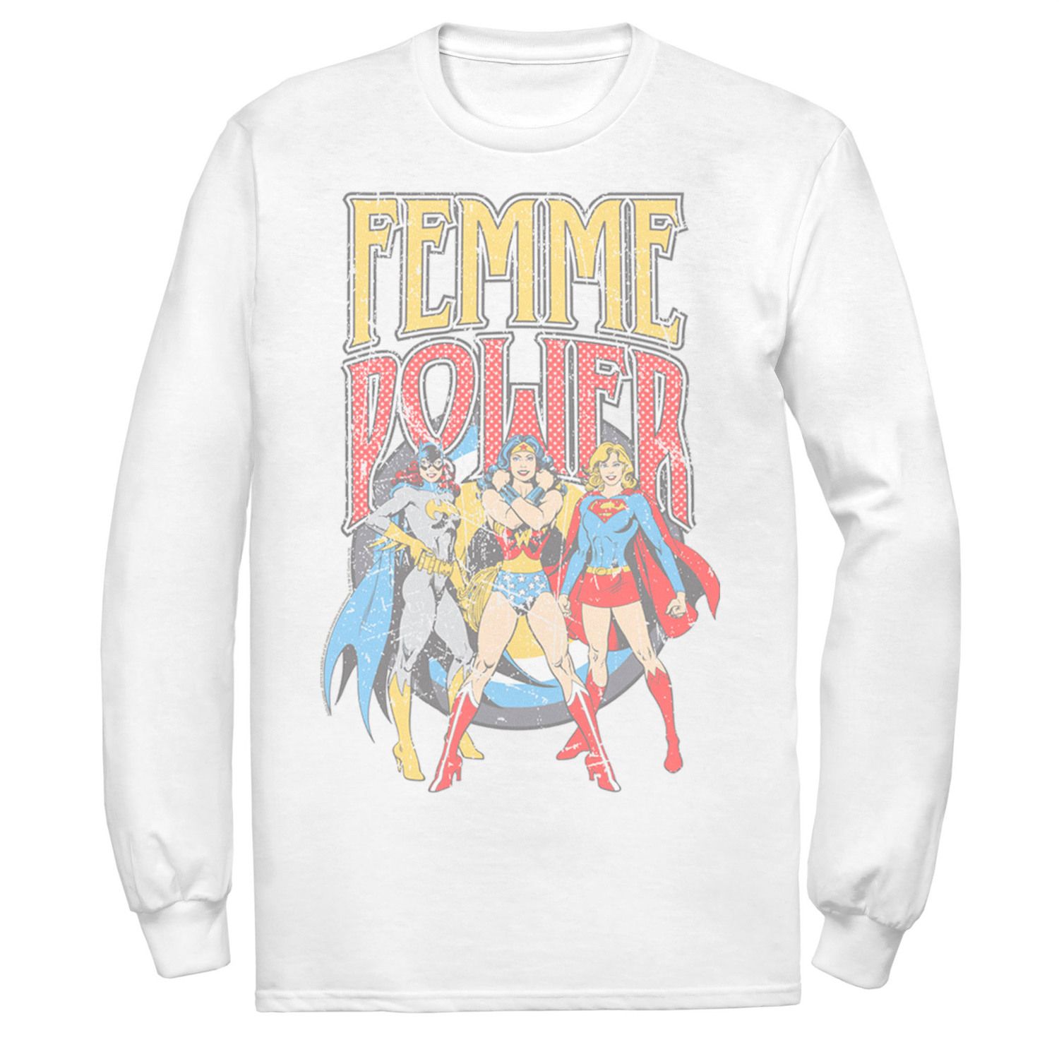 

Мужская винтажная футболка Femme Power League с изображением Лиги справедливости DC Comics Licensed Character