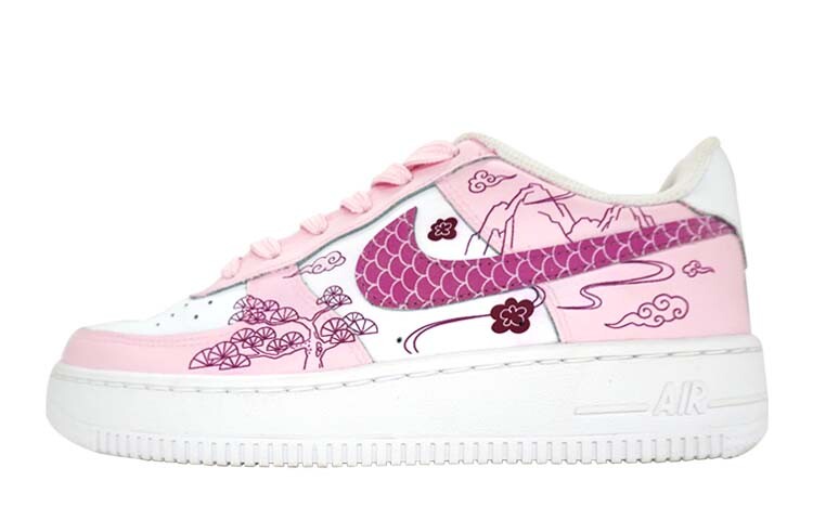 

Кроссовки Nike Air Force 1 Skateboarding Shoes Women's Low-top Pink, белый