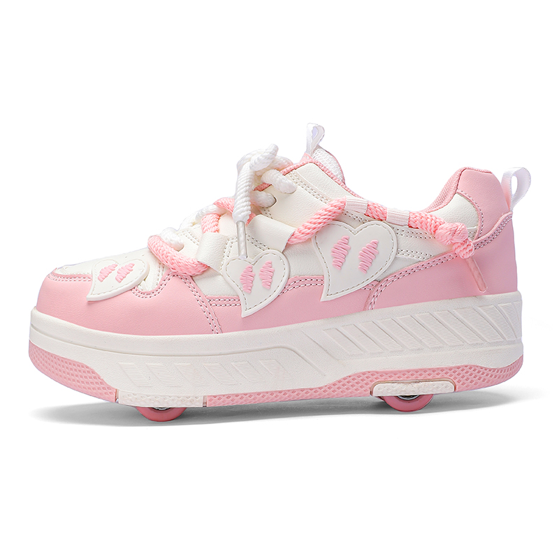 

Скользостойкие износостойкие низкие детские скейтбординговые туфли Kids AMICNIEGD, розовый