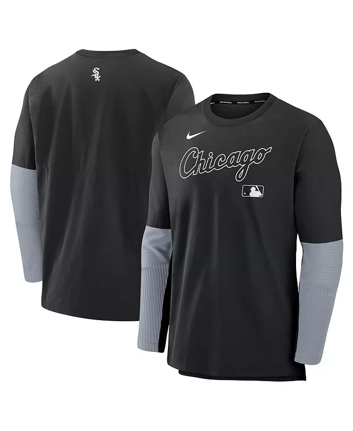 

Мужская легкая производительная блуза с длинным рукавом Authentic Collection Player Black/Gray Chicago White Sox Nike