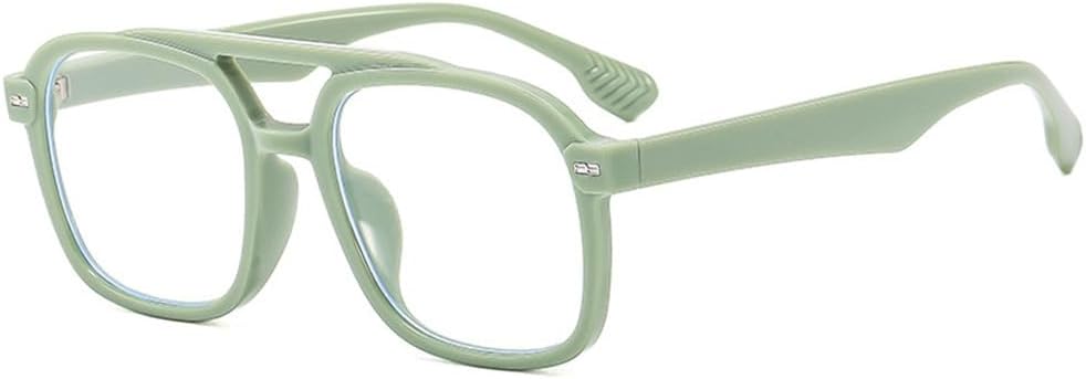 

Женские солнцезащитные очки с двойной перемычкой и заклепками, мужские прозрачные, желтые, синие, UV400, для занятий спортом на открытом воздухе, бега и езды на велосипеде UYPTK, Green Clear