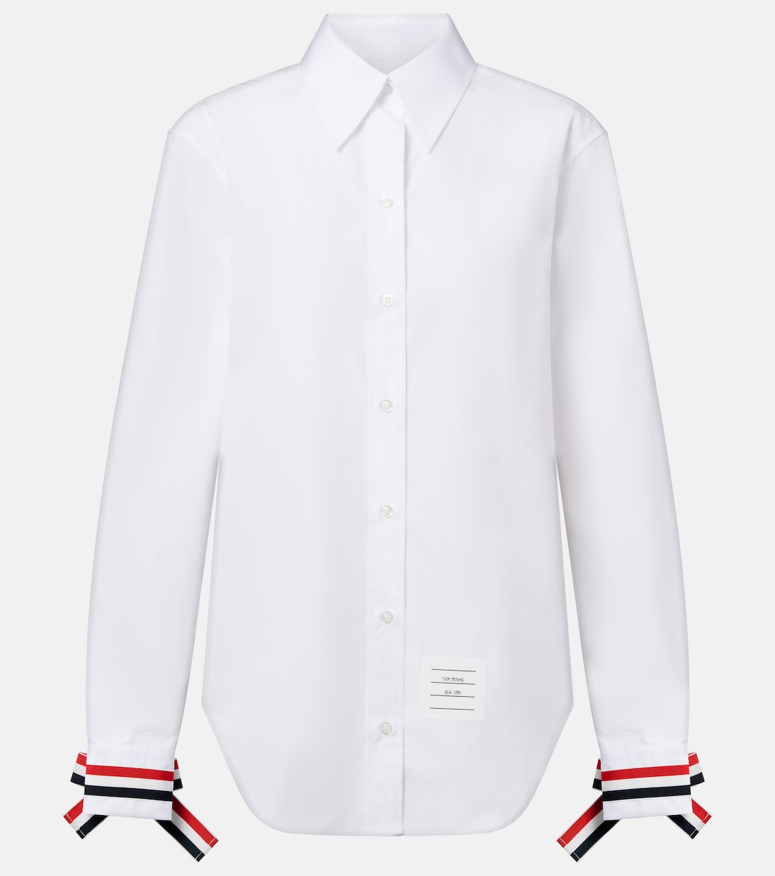 

Хлопковая поплиновая рубашка Thom Browne, белый