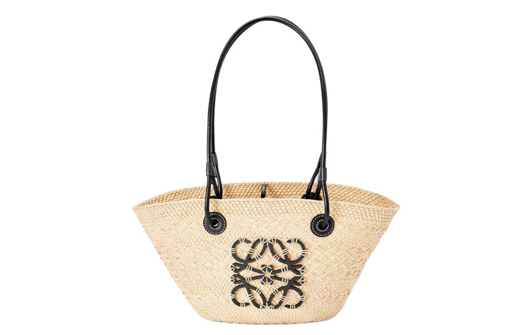 

Сумка-шоппер LOEWE из пальмового волокна с элементами из кожи коровы, через плечо, женская, черная