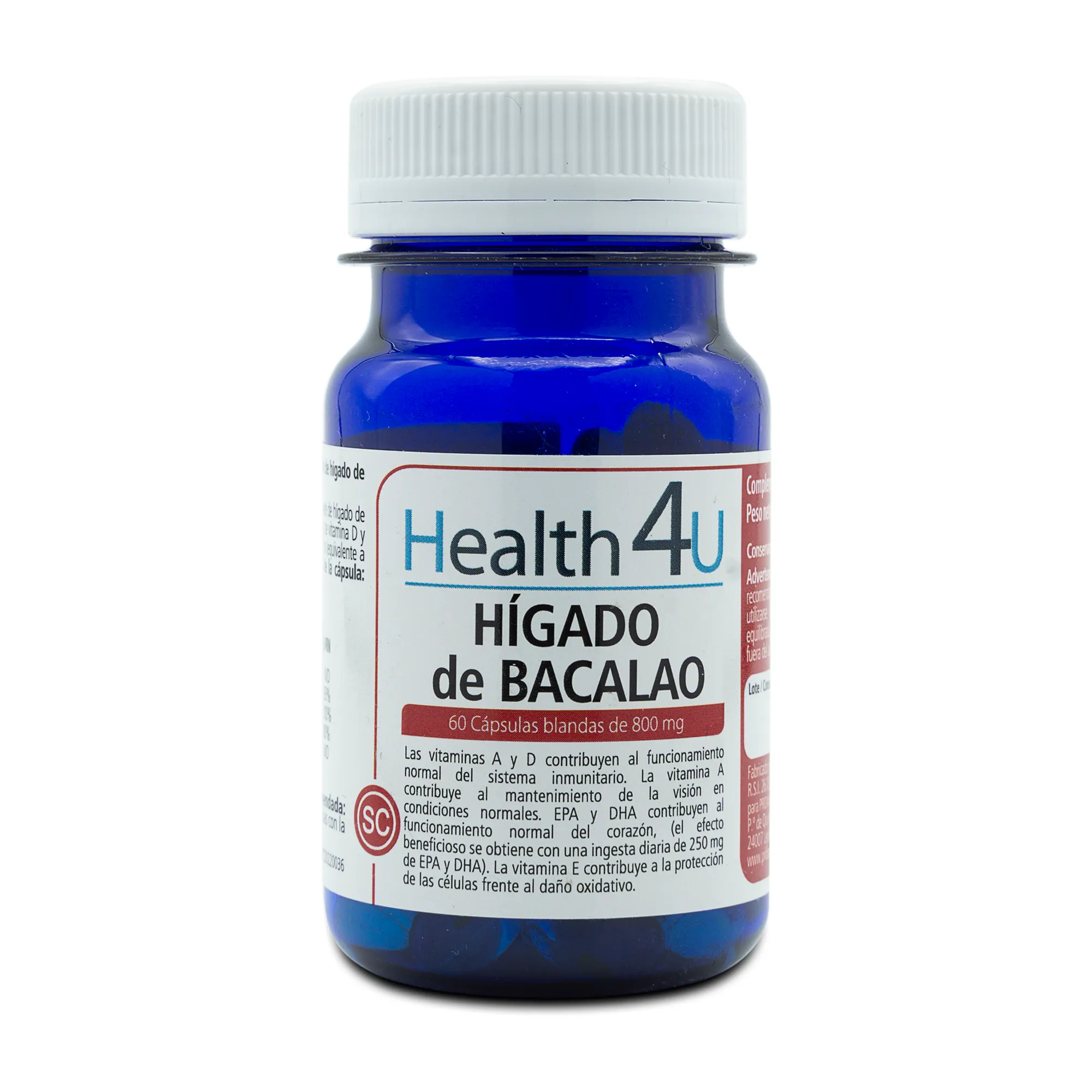 

Облегчить боль в суставах Hígado De Bacalao H4U, 60 UD