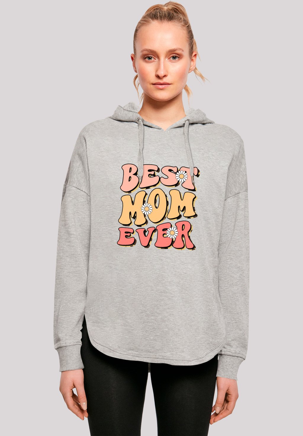 

Толстовка MUTTERTAG BEST MOM EVER RETRO BLUMENMUSTER - Hoodie F4NT4STIC, серый
