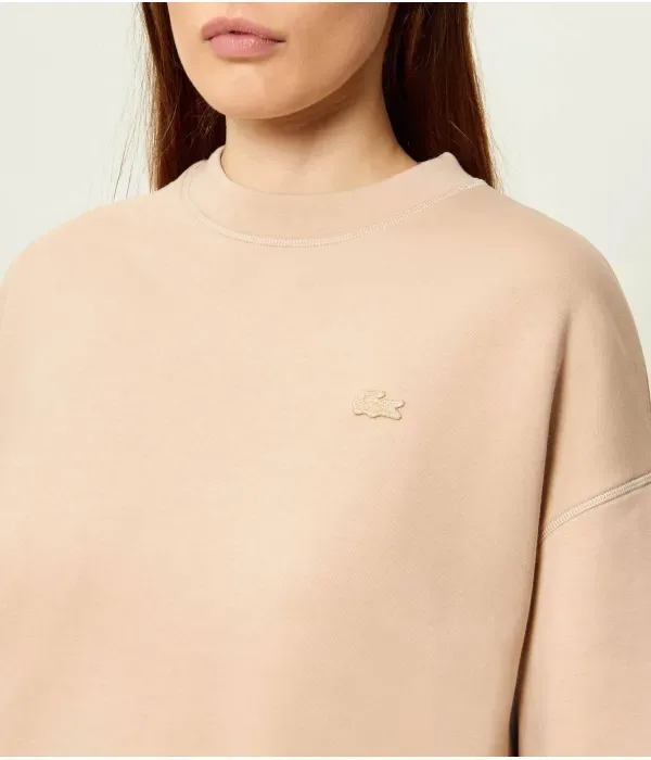 Толстовка Lacoste Oversize Fit, бежевый — фото 4