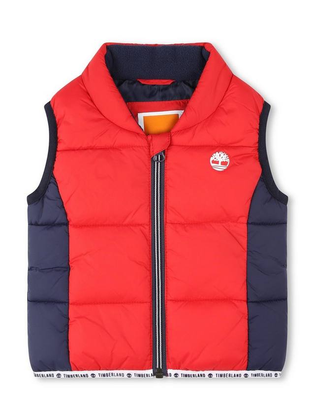 

Жилет с детским логотипом из фугу Timberland, цвет Orange Coral