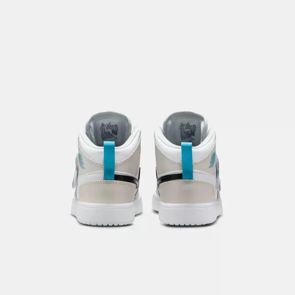 Jordan Детские баскетбольные кроссовки Sky 1 Fabric Mid top серо-белые для детей 3-7 лет — фото 3