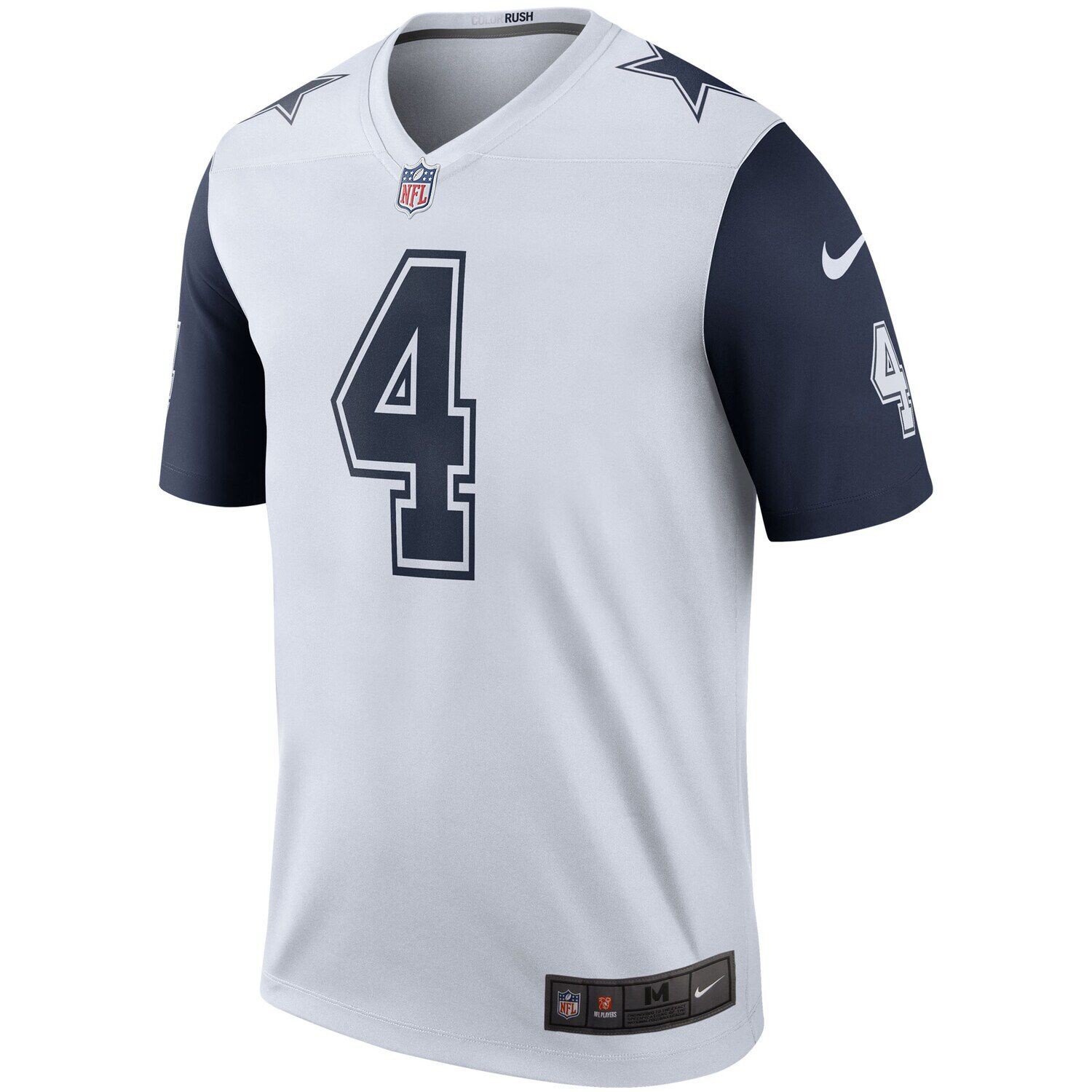 Мужская белая футболка Dak Prescott Dallas Cowboys Color Rush Legend Player Nike — фото 2