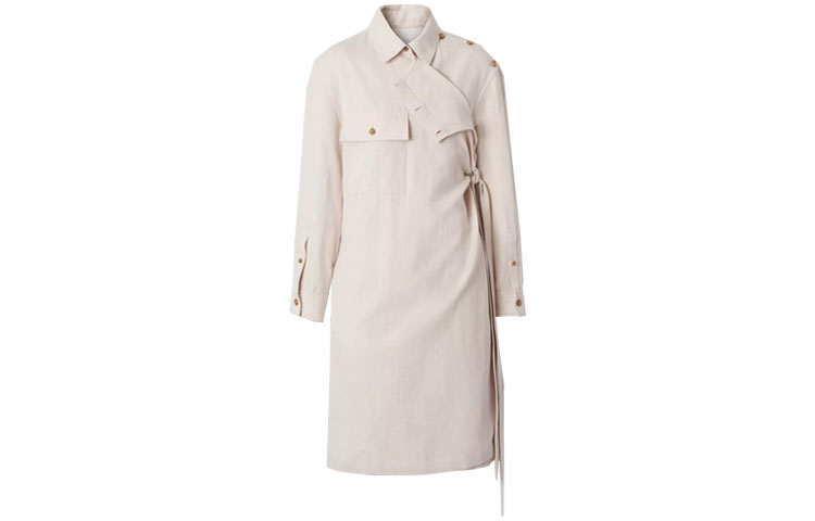 Платье Burberry женское с длинными рукавами, светло-умбра — фото 3
