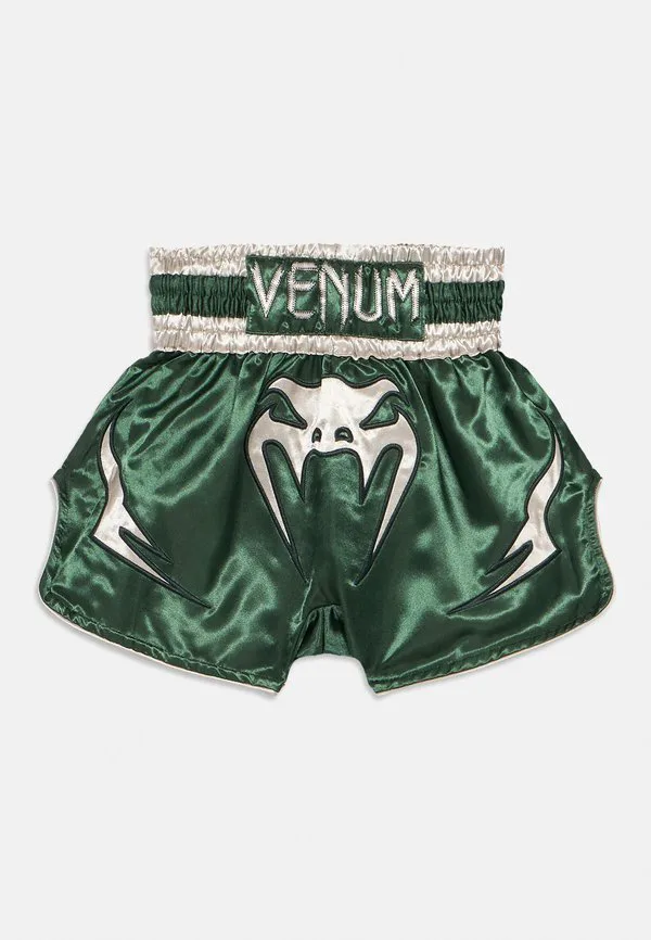 Спортивные шорты унисекс для тайского бокса inferno. Venum, Forest Green/Off White — фото 3