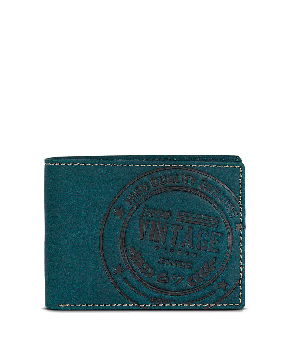 

Винтажный мужской кожаный кошелек с блокировкой RFID SKPAT, синий