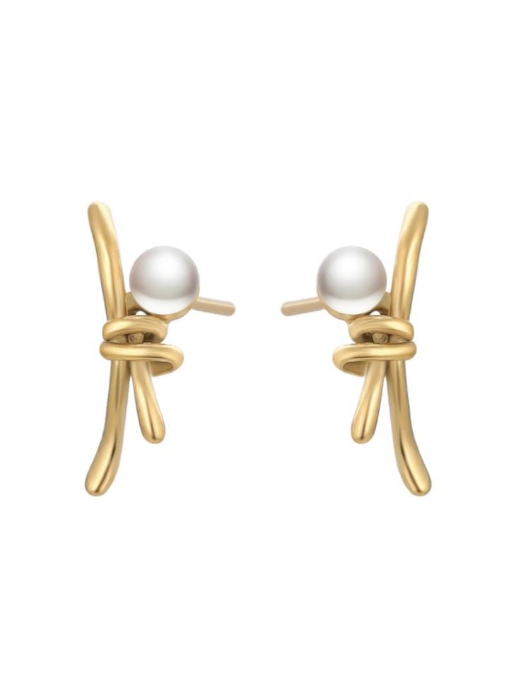 

Faina Женские серьги-гвоздики из золота и белого цвета