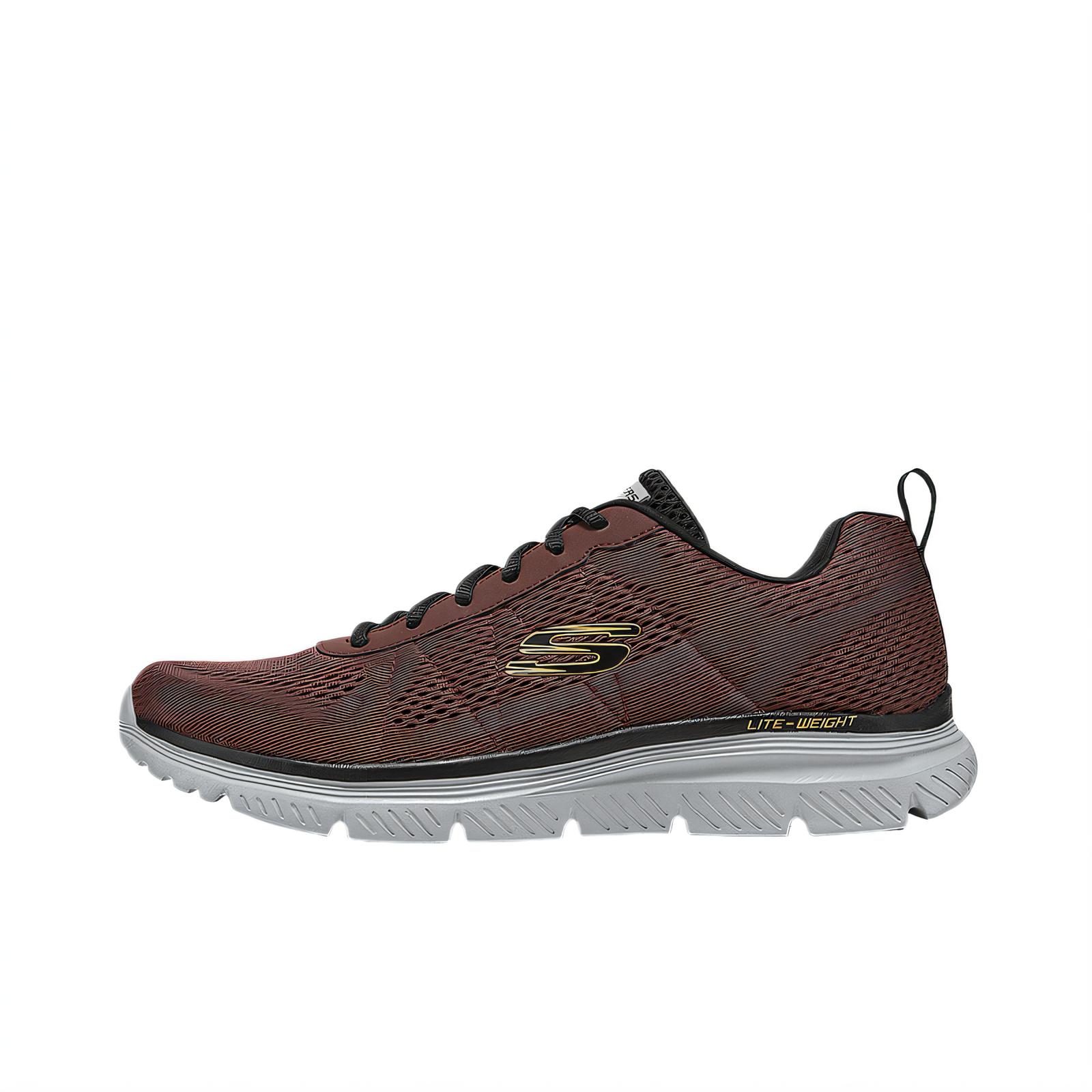 

Skechers Спортивные износостойкие низкие повседневные туфли мужские бордового цвета