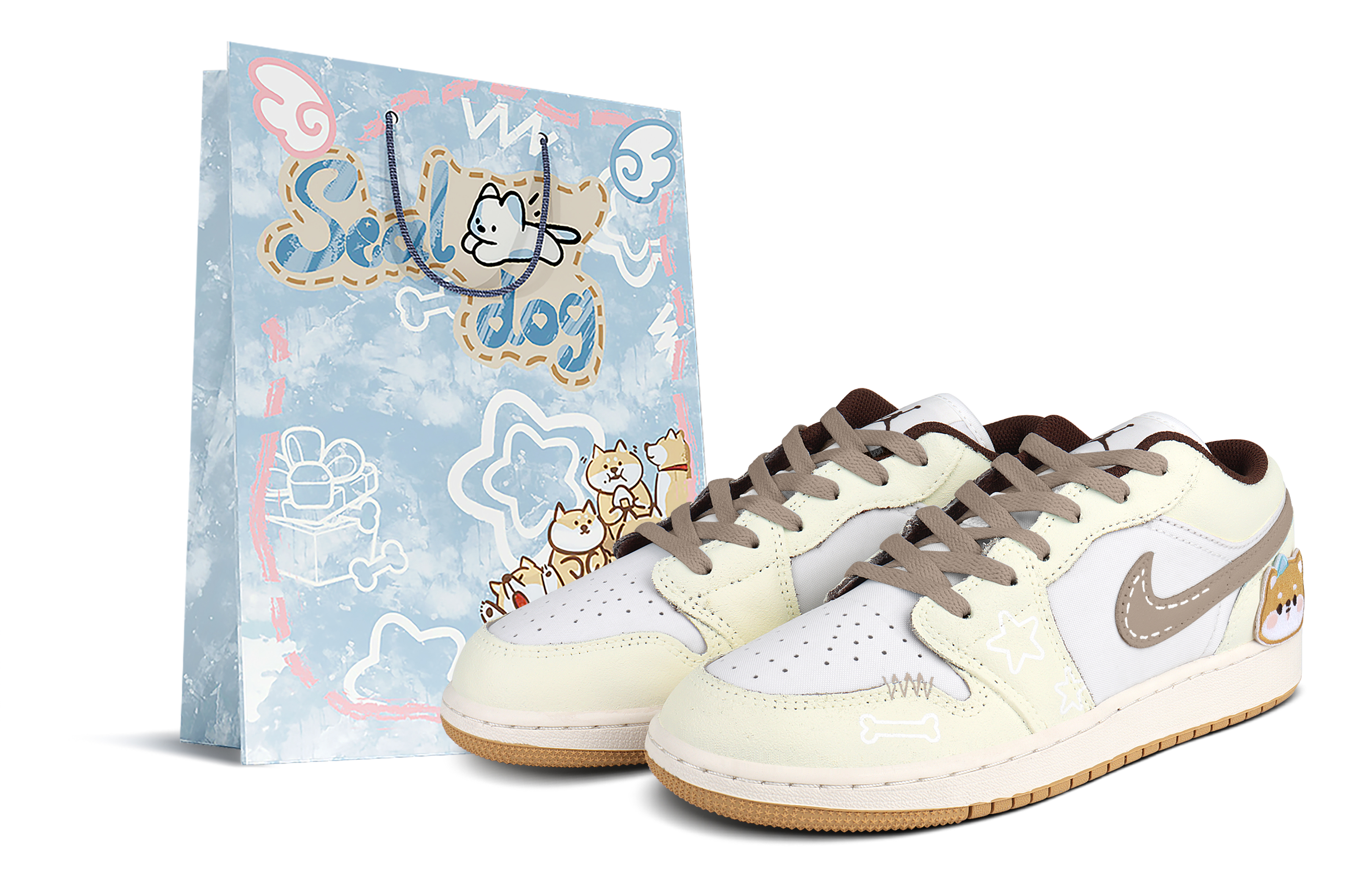 

Детские баскетбольные кроссовки Air 1 Low Top для подростков Jordan, экрю