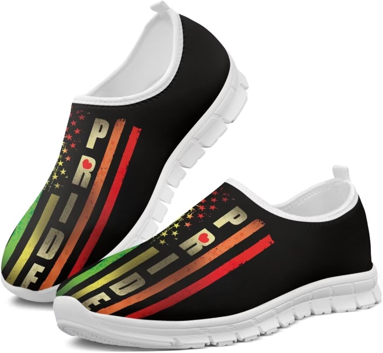

Мужские слипоны Howilath с принтом флага, повседневные кроссовки для бега, мокасины с противоскользящей подошвой из ЭВА, Colored Flag