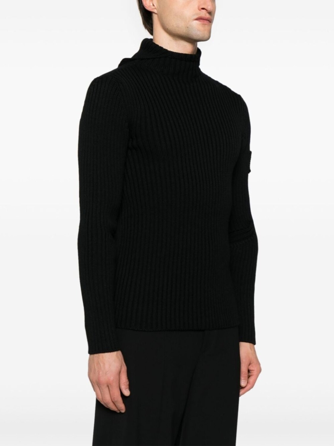 Худи Prada в рубчик, черный