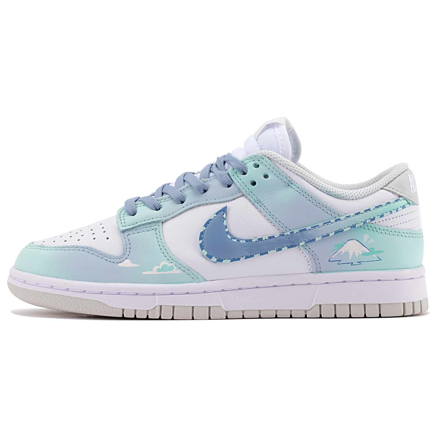 

Кроссовки Nike Dunk Skateboard Shoes Women's Low-Top Blue White, Синий, Кроссовки Nike Dunk Skateboard Shoes Women's Low-Top Blue White