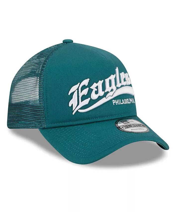 

Мужская темно-зеленая регулируемая кепка Philadelphia Eagles Caliber Trucker 9FORTY New Era