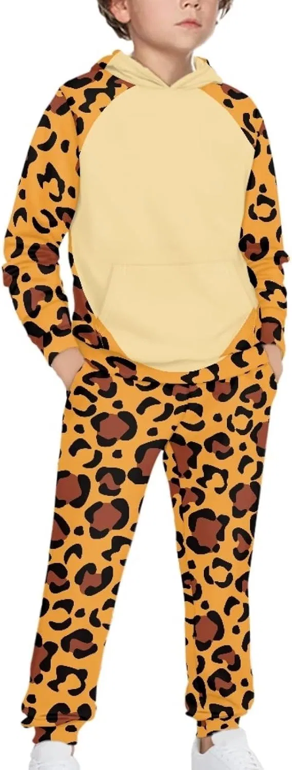 Детский спортивный костюм с капюшоном doginthehole, 2 предмета, Leopard Print — фото 4