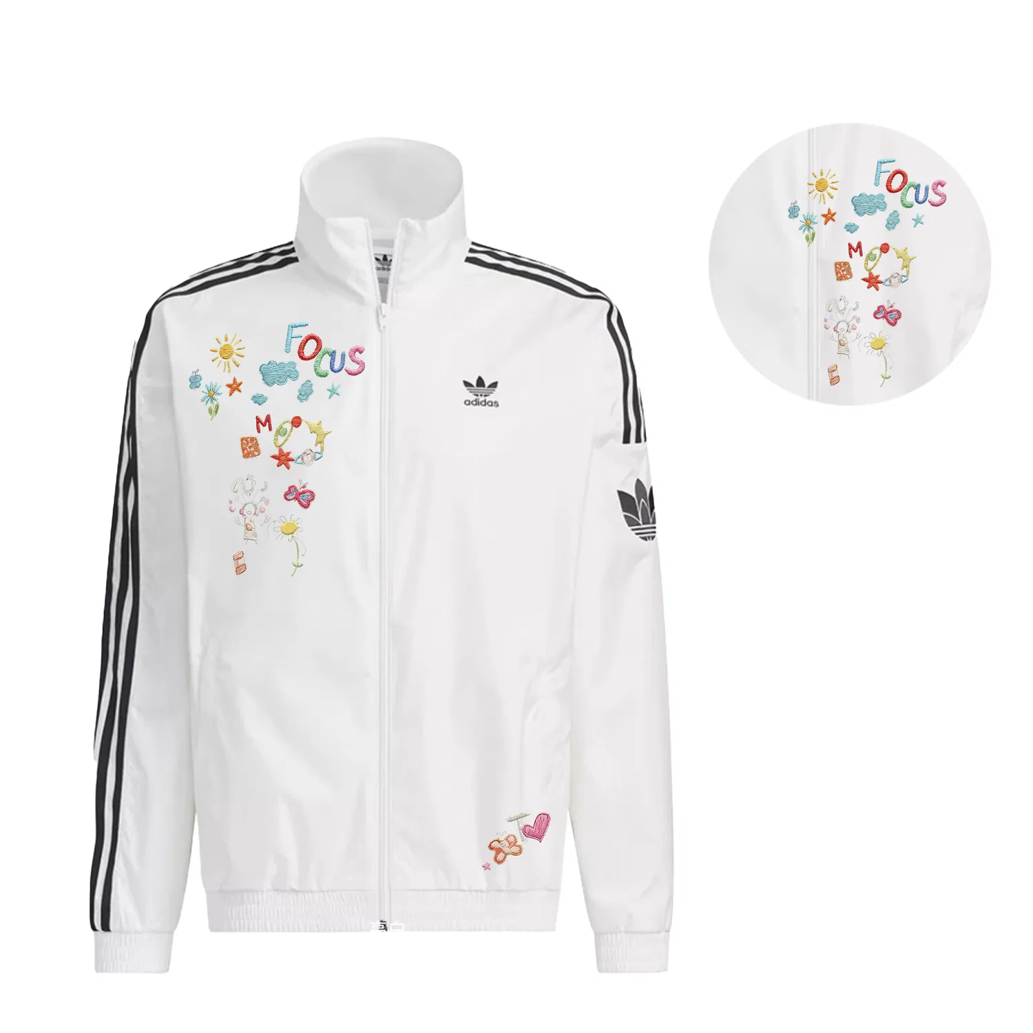 Куртка Adidas Originals RETRO TREFOIL белая — фото 4