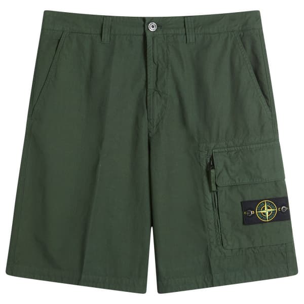 

Хлопковые шорты-карго с брезентовым плетением Stone Island, темно-зеленый