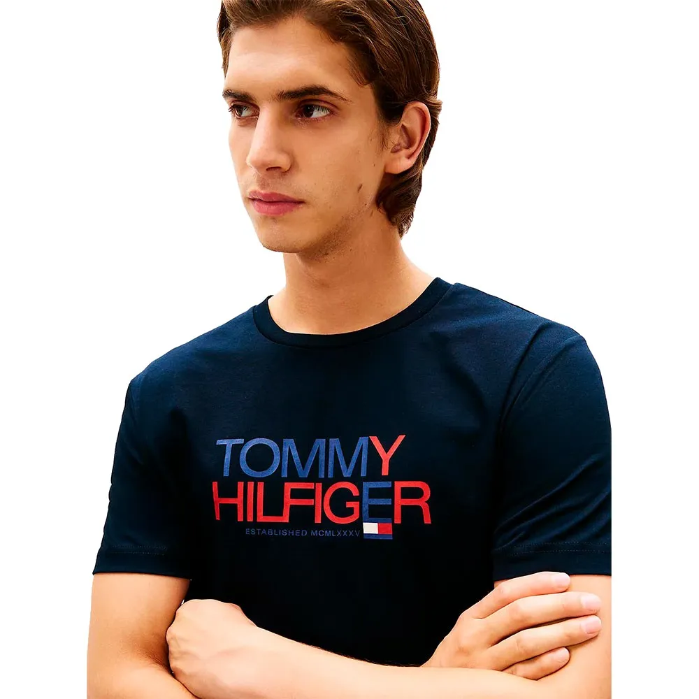 Футболка с коротким рукавом Tommy Hilfiger Brand Love Big Text, синий — фото 4