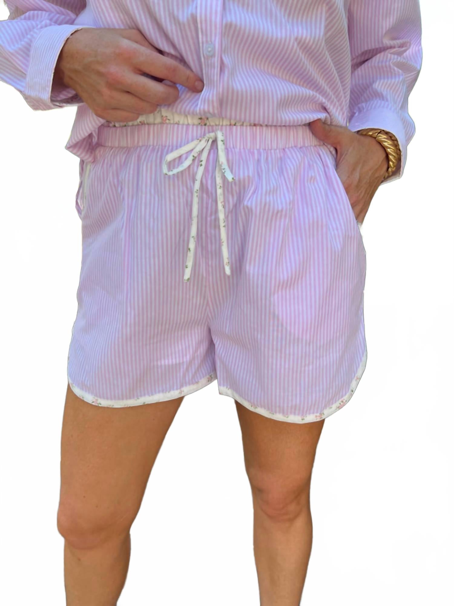 

Полосатый розовый комплект с мелким цветочным принтом &merci