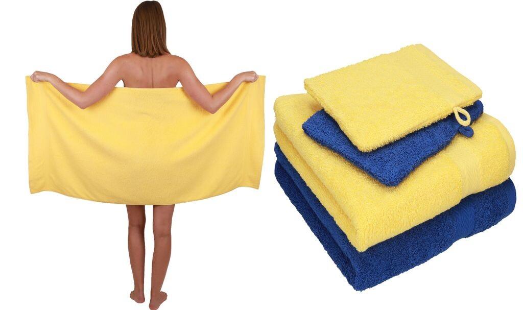 

Набор полотенец Betz, 5 предметов. ОДИНАРНАЯ упаковка. 100 % хлопок. 1 полотенце для душа, 2 полотенца для рук, 2 перчатки для мытья. Цвет - желтый - серебристо-серый 250805 Betzshop