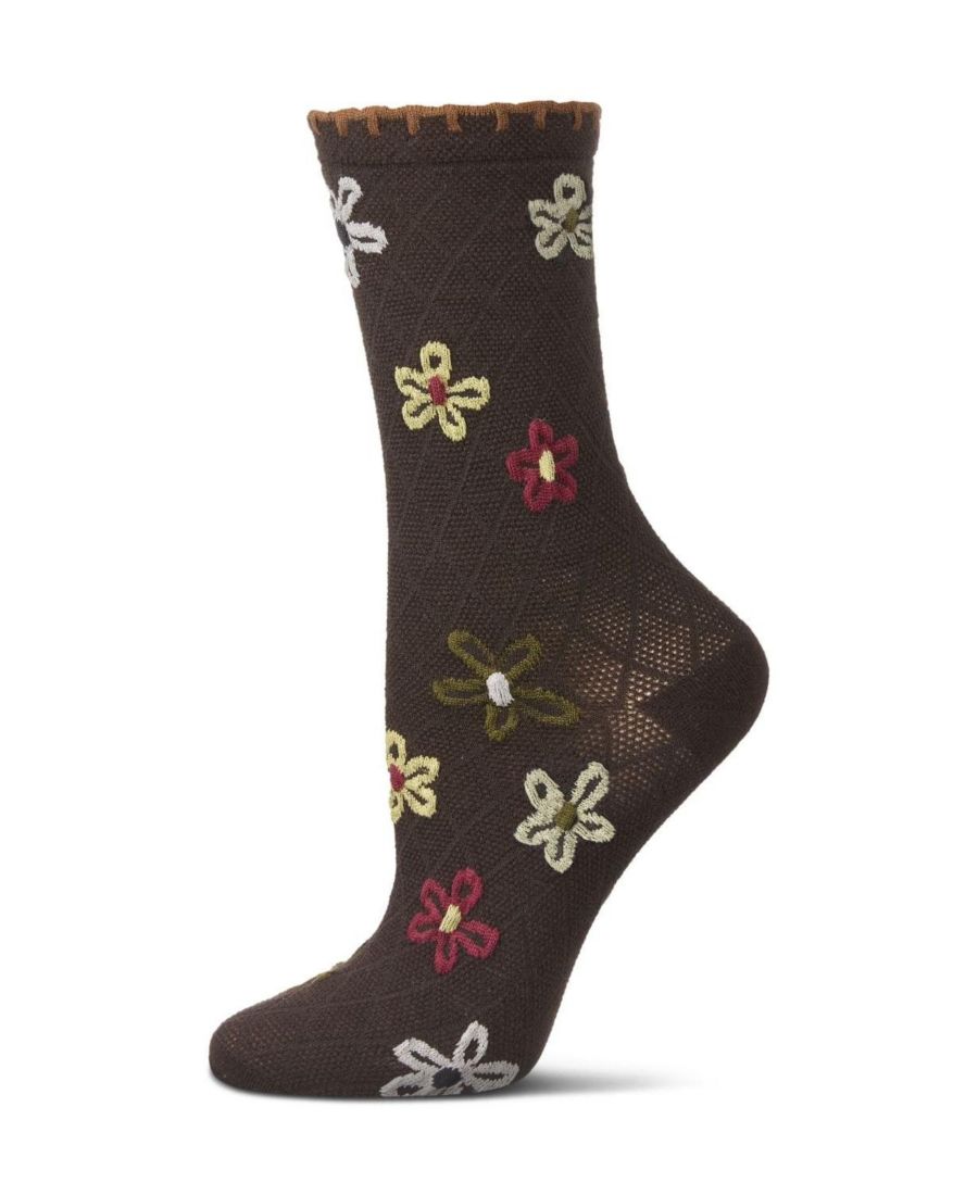 

Женские носки Dancing Daisies с вязаным манжетом MeMoi, Chestnut