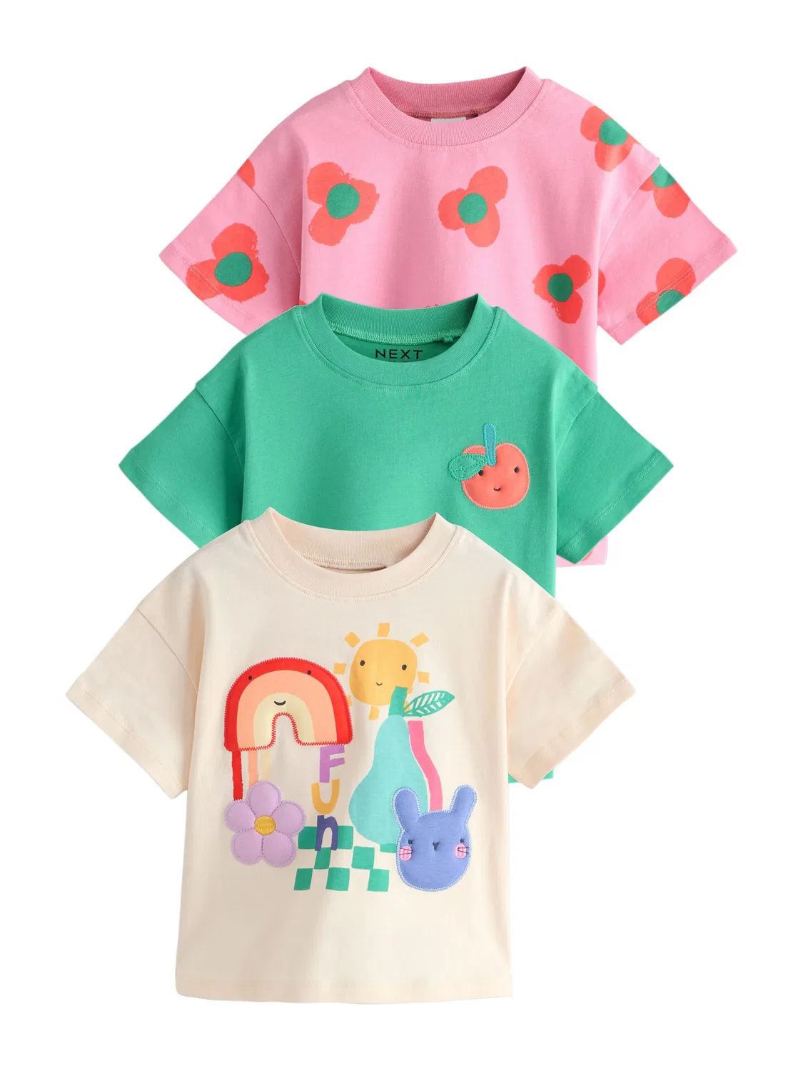 Футболка Next, Light Beige/Green/Pink