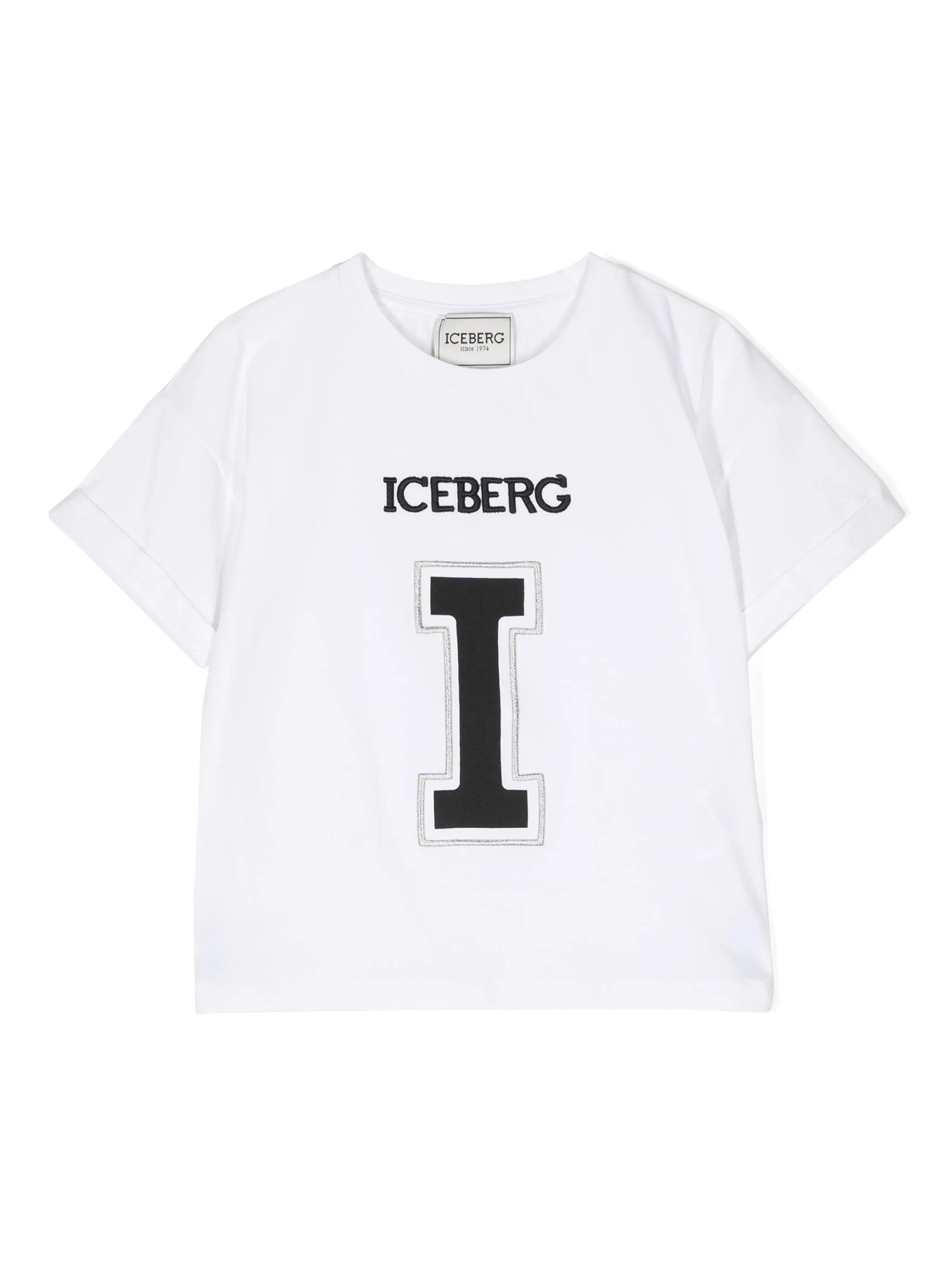 Футболка с вышитым логотипом Iceberg Kids, белый