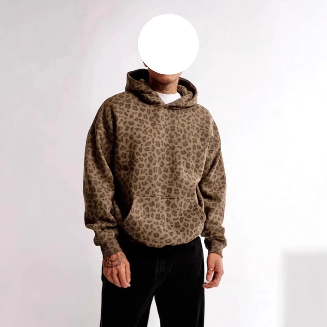 

Худи с принтом леопарда в стиле y2k Yopztsnse