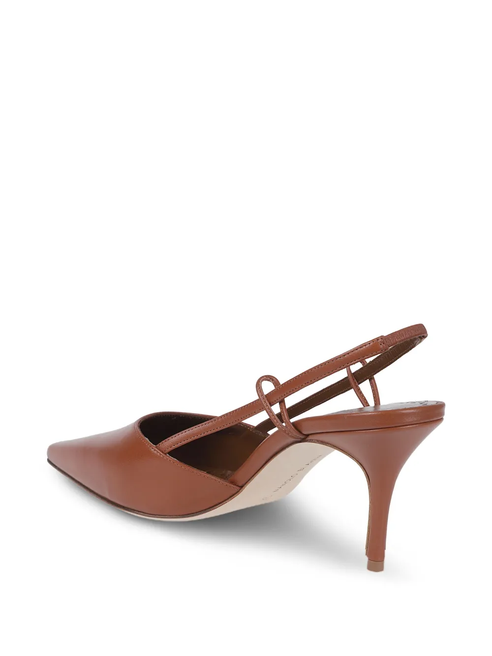 Туфли-лодочки с заостренным носком и ремешком на пятке, каблук 70 мм Manolo Blahnik, коричневый — фото 3