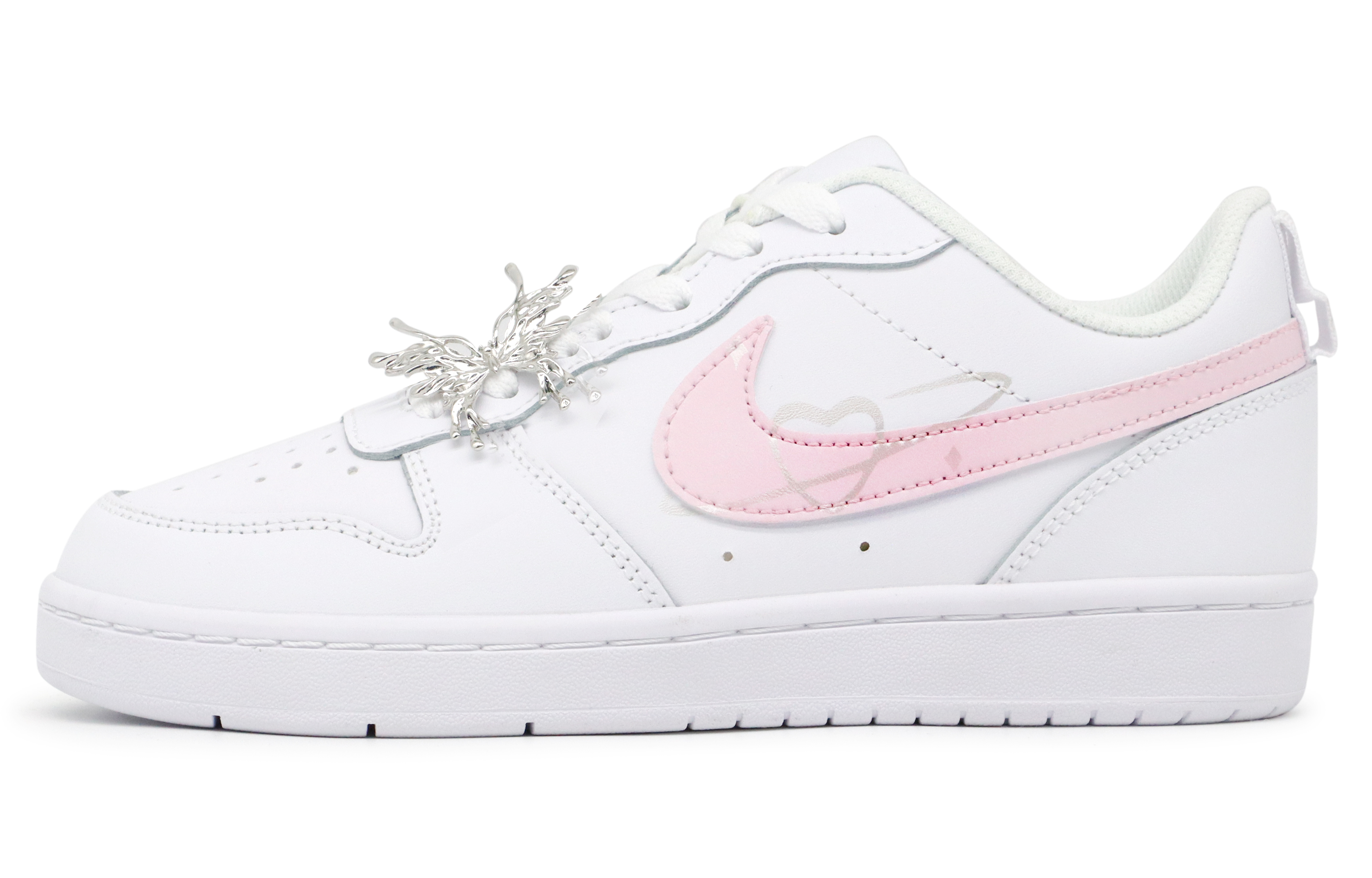 

Детские кроссовки для скейтбординга Court Borough Low 2 Low Top для подростков Nike, розовый/белый