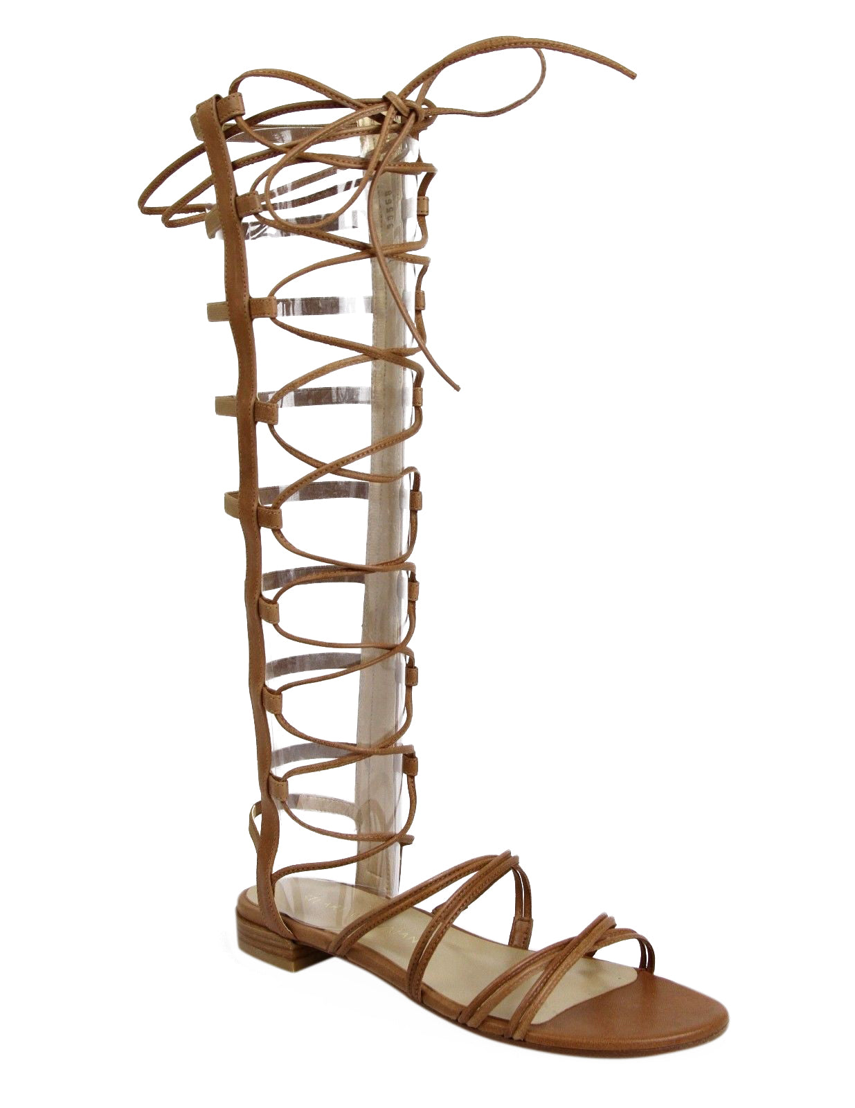 Stuart Weitzman Женские Верблюжьи Натуральная Кожа Спарта Гладиаторские Ботинки — фото 2