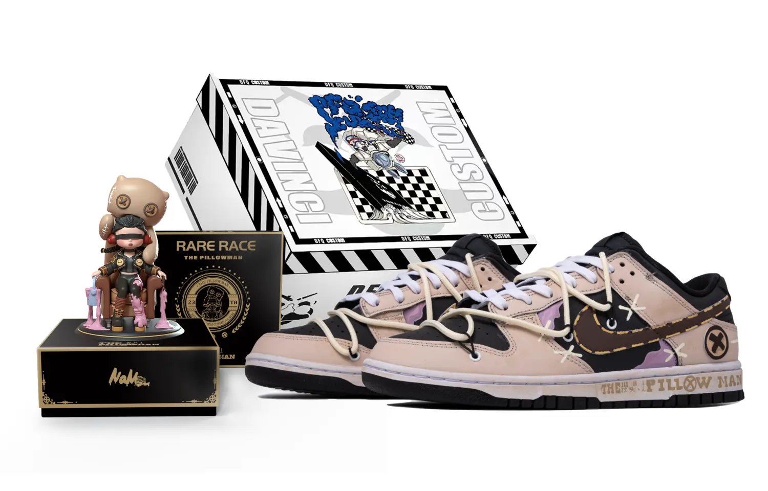 

Кроссовки для скейтбординга Dunk женские с низким верхом бежевый/коричневый/черный Nike