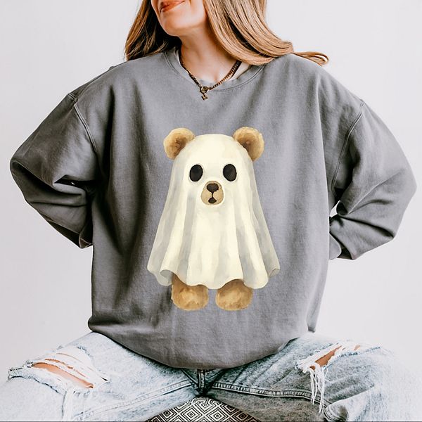 

Водолазка Watercolor ghost bear для женщин, легкая, окрашенная в готовом виде Simply Sage Market, Grey