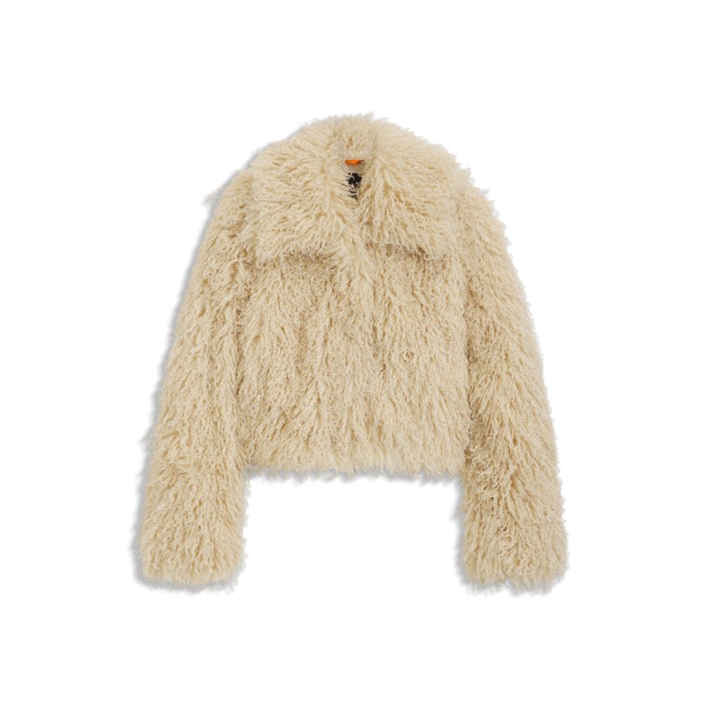 

Укороченная куртка из искусственного меха Boss, светло-желтый
