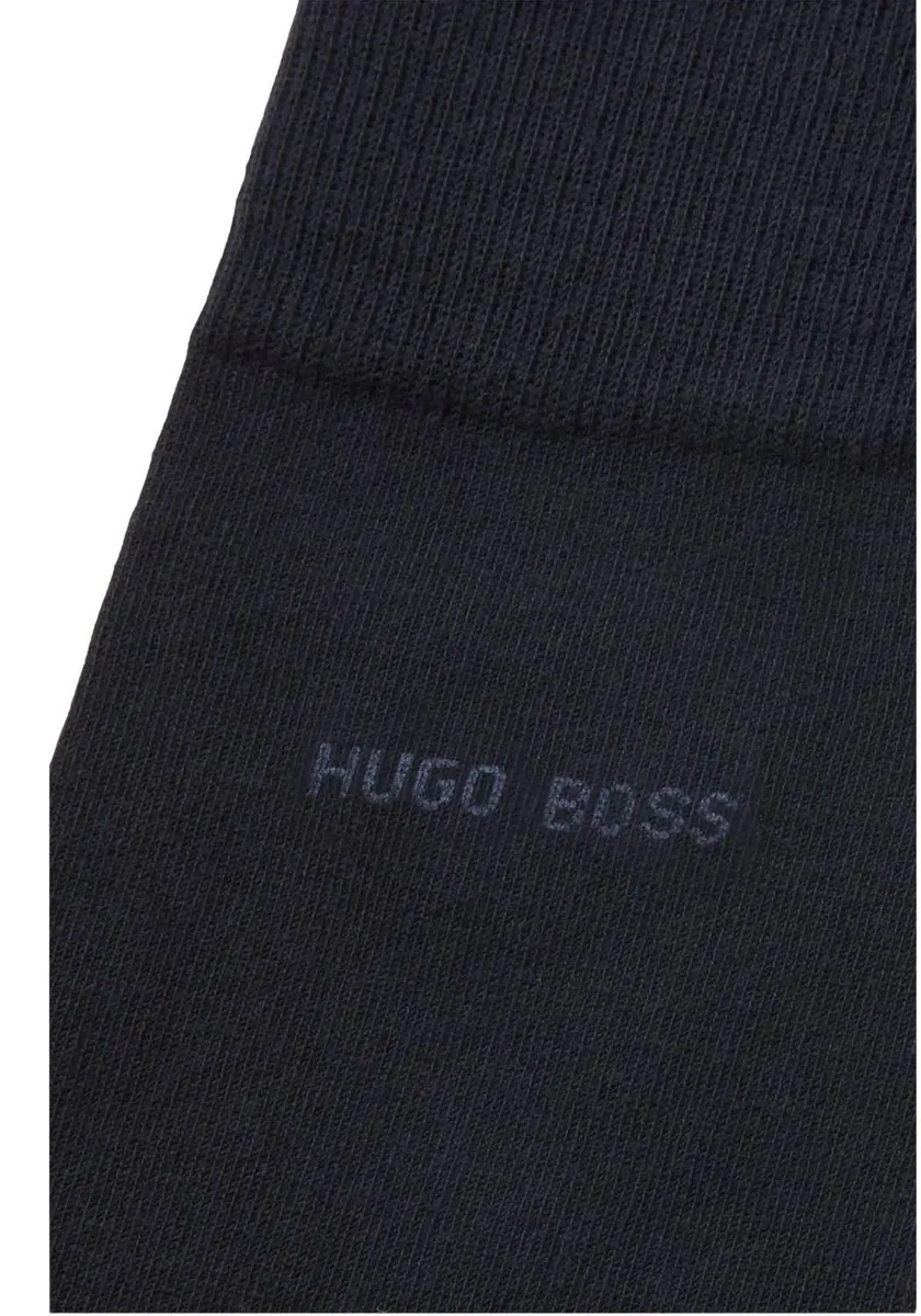 Базовые носки BOSS "Marc RS Uni" с вышитой надписью-логотипом, цвет морской волны — фото 3