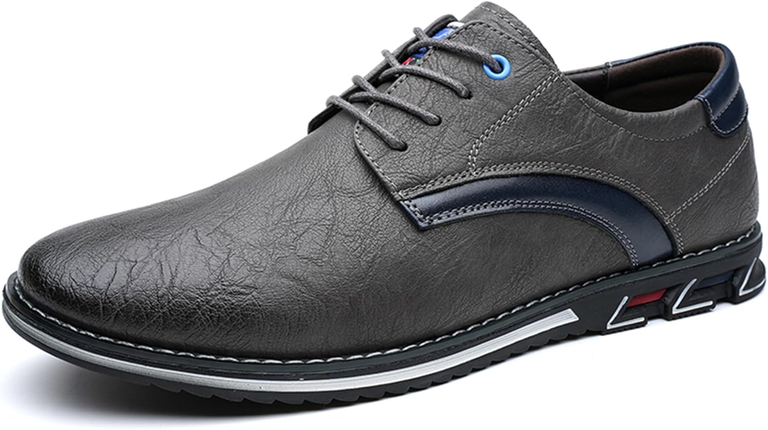 

Мужские оксфорды повседневного стиля Классические туфли с шнуровкой Легкие формальные лоферы Veslexth, серый