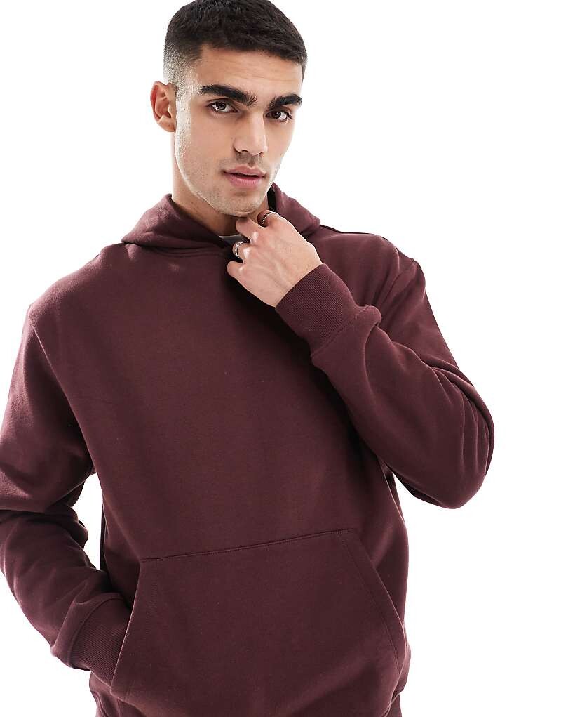 

ASOS DESIGN – Premium – худи oversize бордового цвета, 400 г/м²