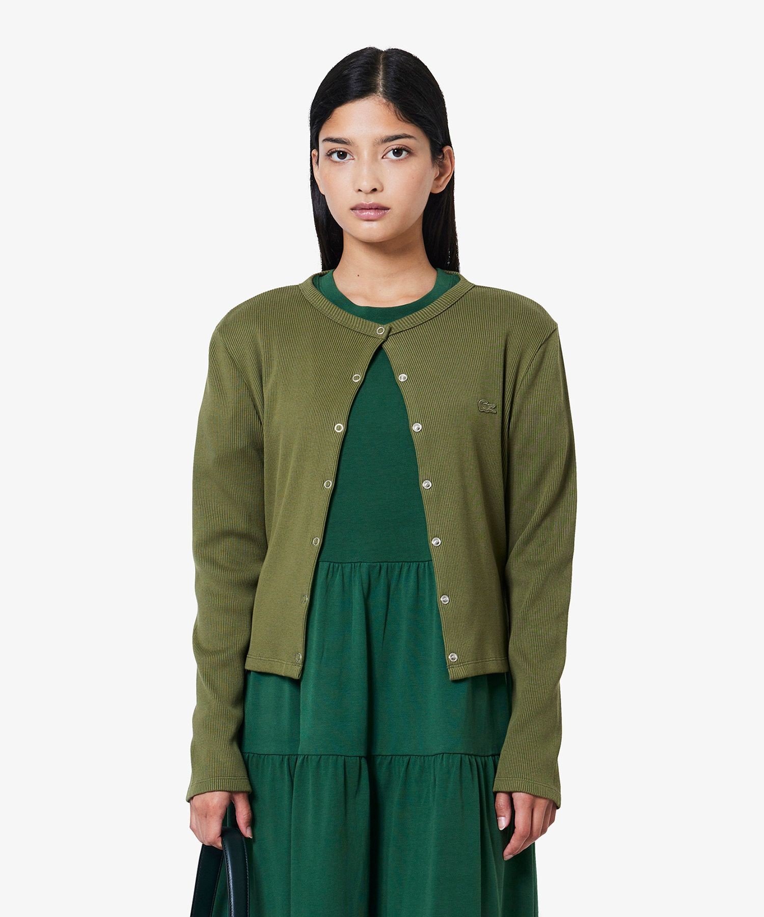 Кардиган LACOSTE Ребристый, Olive