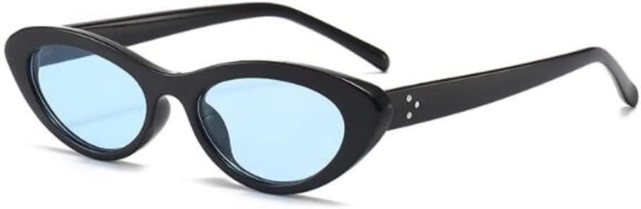 

Солнцезащитные очки с металлическими шарнирами, маленькая оправа, овальная форма, женские, в стиле ретро, ​​для активного отдыха, с защитой от ультрафиолета Weloveushop, Blue