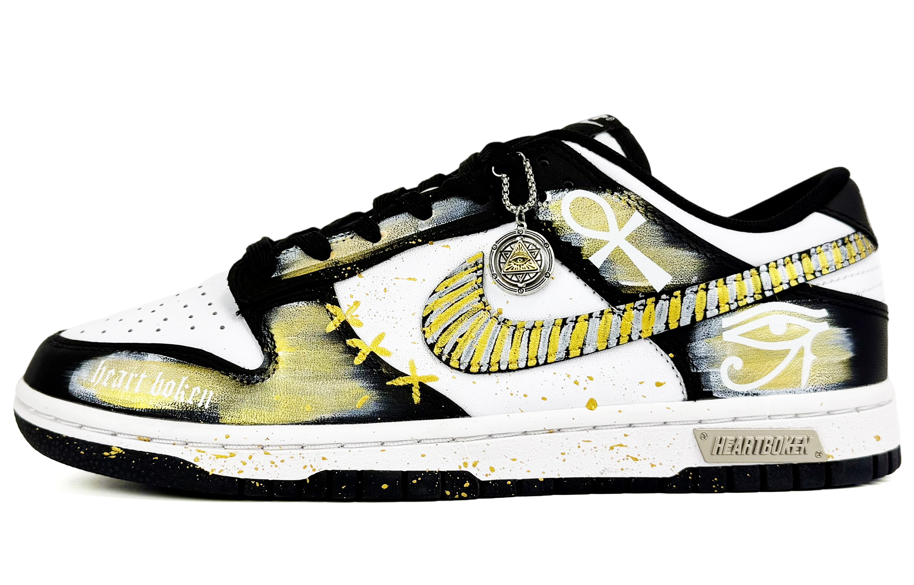 

Nike Кроссовки для скейтбординга Dunk, износостойкие, низкие, мужские, черные, белые, желтые
