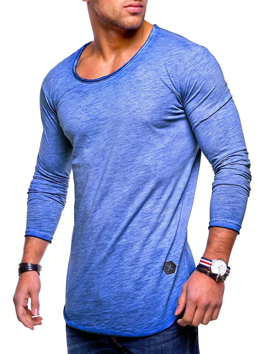 

Рубашка behype с длинными рукавами "Dust L/S", с широким вырезом, голубой
